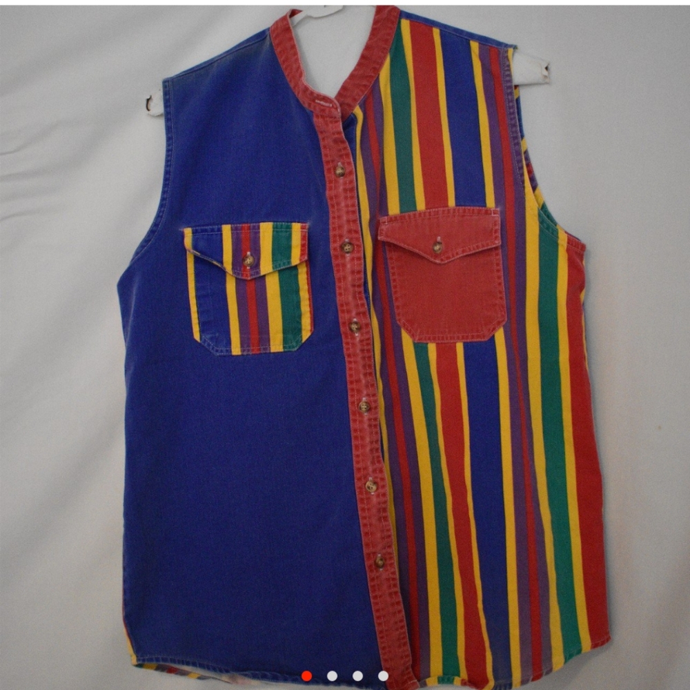 Multi colored button shirt